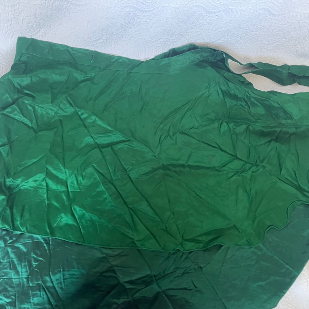 Green Silk Wrap Skirt